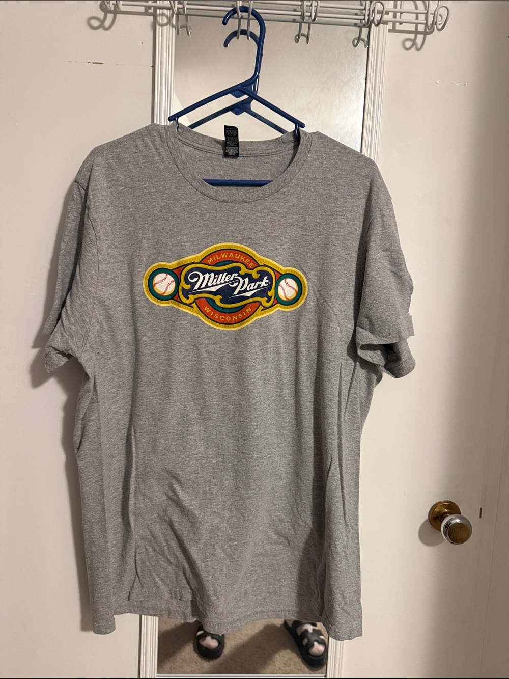 District Gray Miller Park Logo Short Sleeve Tee